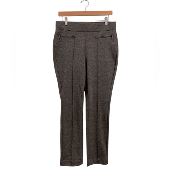 Rafaella Slim Ponte Knit Front Seam Pants Size 10P Charcoal Gray Corpcore - Picture 1 of 10